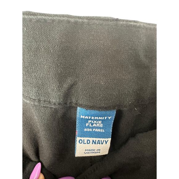 Old Navy Black Office Work Career Side Panel Maternity Pixie Flare Pants Size 20 - Picture 4 of 14